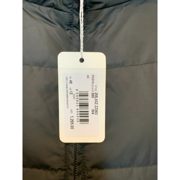 Armani Collezioni Long Black Quilted Down Puffer Coat, Size 12 | 48, NWT! $1,295 - Picture 5 of 12